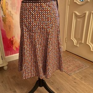 VTG Jaloux Zalu polka dot print cotton midi skirt